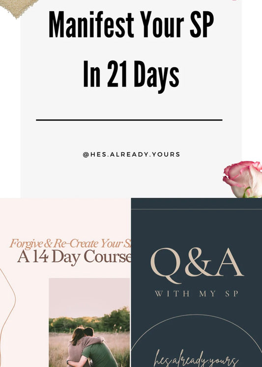 1. All 3 Bundle - Forgive & Re-Create Your SP - A 14 Day Course + Manifest Your SP In 21 Days + Q&A With My SP